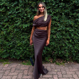 EFFIE KATS (brown) Perez silk set