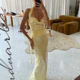 DECONDUARTE (yellow) Lilou sequin maxi