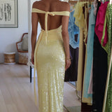 DECONDUARTE (yellow) Lilou sequin maxi