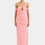 SIR THE LABEL (pink) Freddie Rouged strapless maxi
