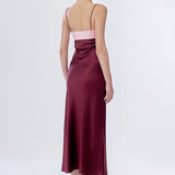 STOLEN STUDIOS (maroon) Swan Slip Maxi Dress