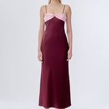 STOLEN STUDIOS (maroon) Swan Slip Maxi Dress