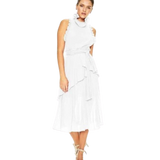TALULAH (white) Jodi high neck pleated midi