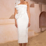 ELIYA THE LABEL (white) Vanuatu strapless frill midi