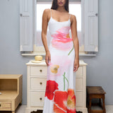 WITH HARPER LU (white/floral) Citrus Poppy low back maxi
