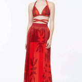 MANNING CARTELL (red) Flame Tree skirt set