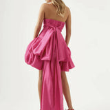 AJE (pink) Piacere strapless puff skirt mini with bow