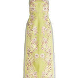 ALEMAIS (green) Marlow linen strapless midi