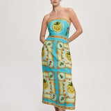 ALEMAIS (blue) La Musica strapless midi