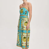 ALEMAIS (blue) La Musica strapless midi