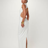 EFFIE KATS Ambre High Neck Backless Gown (White)