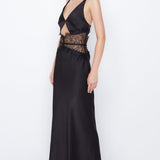 BEC AND BRIDGE (black) Camille lace midriff silk maxi