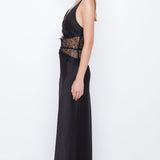 BEC AND BRIDGE (black) Camille lace midriff silk maxi