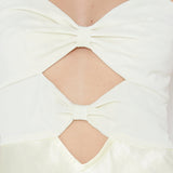 BEC AND BRIDGE (yellow) Halle strapless mesh/silk gown