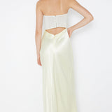 BEC AND BRIDGE (yellow) Halle strapless mesh/silk gown