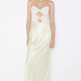 BEC AND BRIDGE (yellow) Halle strapless mesh/silk gown