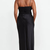 BEC AND BRIDGE (black) Hazel twist silk gown