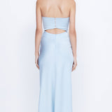 BEC AND BRIDGE (blue) rocjelle cut out strapless silk maxi