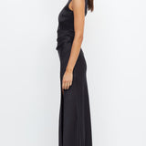 BEC AND BRIDGE (black) Dreamer Asym one shoulder silk gown