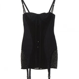 DION LEE (black) Lace Up Corset Mini Dress