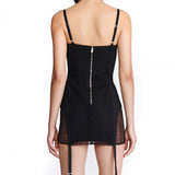 DION LEE (black) Lace Up Corset Mini Dress