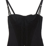 DION LEE (black) Lace Up Corset Mini Dress