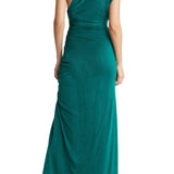 MISHA (emerald green) Chantria one shoulder gown