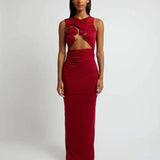 CHRISTOPHER ESBER (red/cherry) Venus sheer jersey curly midi