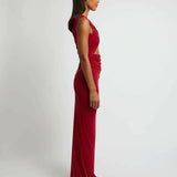 CHRISTOPHER ESBER (red/cherry) Venus sheer jersey curly midi