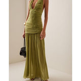 CHRISTOPHER ESBER (green) Orion slinky halter gown