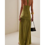 CHRISTOPHER ESBER (green) Orion slinky halter gown