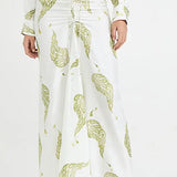 CHRISTOPHER ESBER Palm Tree Silk Ruched Skirt Set (White)