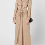 CHRISTOPHER ESBER Ruched Shirt Dress Closed Tummy (Beige)