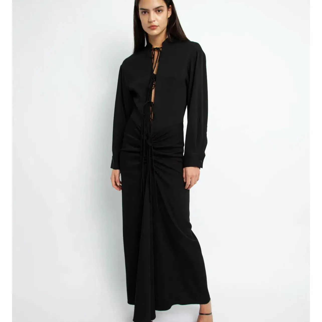 CHRISTOPHER ESBER Ruched Shirt Dress Closed Tummy (Black)