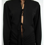 CHRISTOPHER ESBER Ruched Shirt Dress Closed Tummy (Black)