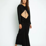 CHRISTOPHER ESBER Ruched Shirt Dress Open Tummy (Black)