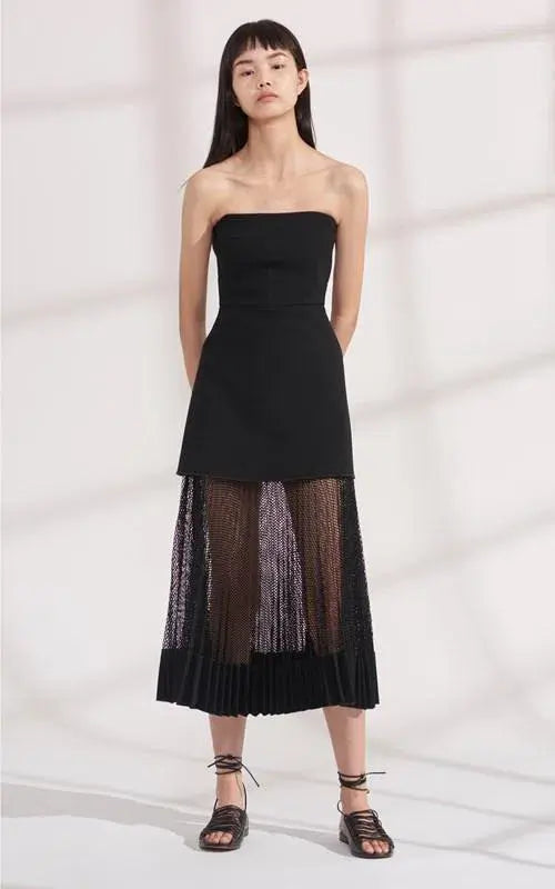 dion lee net pleat dress Dion Lee, Vein lace pleat strapless dress size 6 Wedding Dress