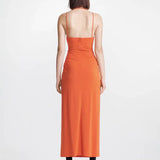 DION LEE (orange) Rivet V Neck Dress
