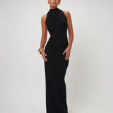 EFFIE KATS (black) Ambre high neck backless gown