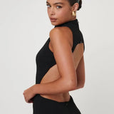 EFFIE KATS (black) Ambre high neck backless gown