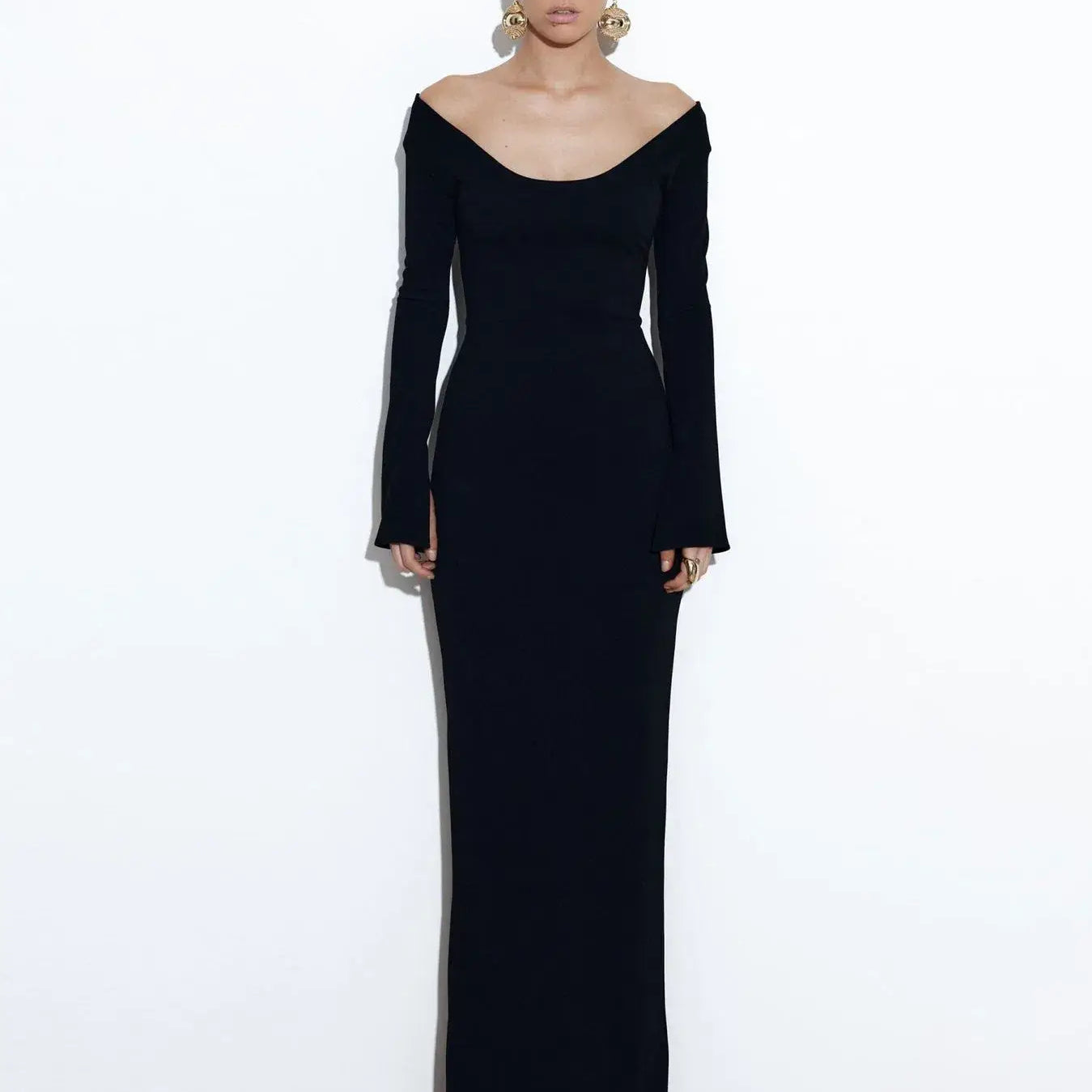 EFFIE KATS (black) vale long sleeve gown