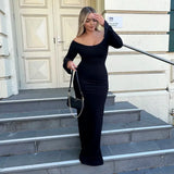 EFFIE KATS (black) vale long sleeve gown