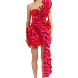 ELIYA THE LABEL (pink/red) Yazmine one shoulder mini