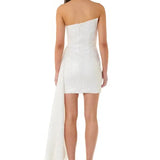 ELIYA THE LABEL (white) Kamilla sequin strapless mini with tail