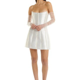 ELIYA THE LABEL (white) Kayla Pearl Strapless Mini