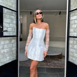 ELIYA THE LABEL (white) Kayla Pearl Strapless Mini
