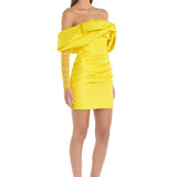 ELIYA THE LABEL (yellow) Oscar Mini Dress mesh sleeve frill