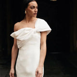 RACHEL GILBERT (cream) Kace bow off shoulder gown
