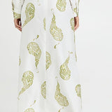 CHRISTOPHER ESBER Palm Tree Silk Ruched Skirt Set (White)
