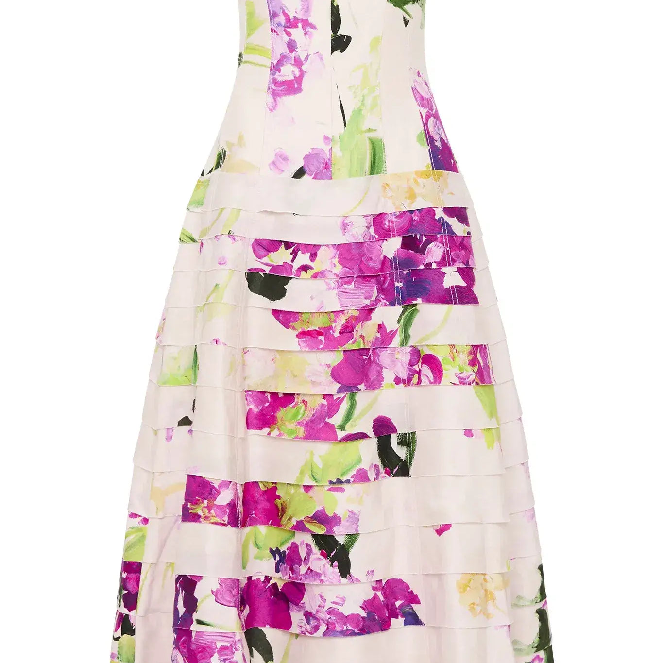 AJE (white/flower) Victoria wild hydrangea strapless midi